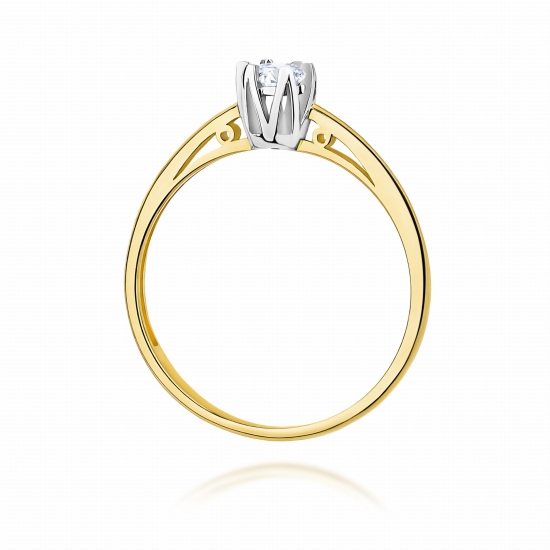 Pierścionek Diament Laboratoryjny 0,15ct złoto 375