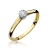 Pierścionek Diament 0,13ct żółte złoto