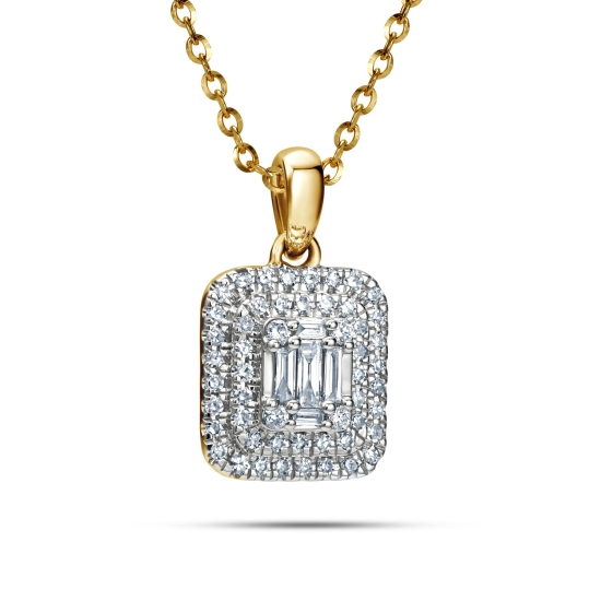 Zawieszka złota z diamentami naturalnymi