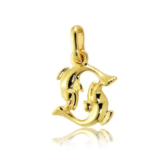 Złota zawieszka zodiak ryby