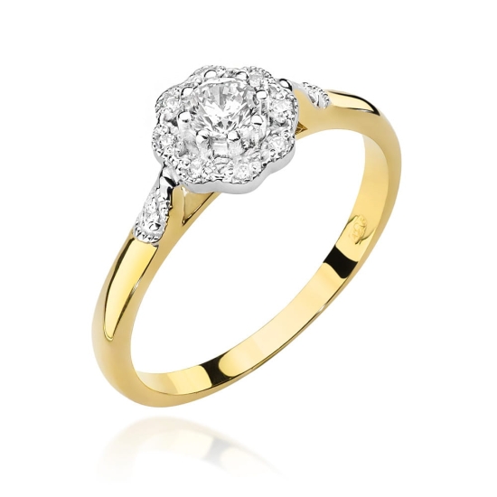 Pierścionek z Diamentami 0,23ct złoto