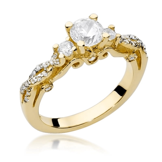 Pierścionek Diament 0,70ct żółte złoto