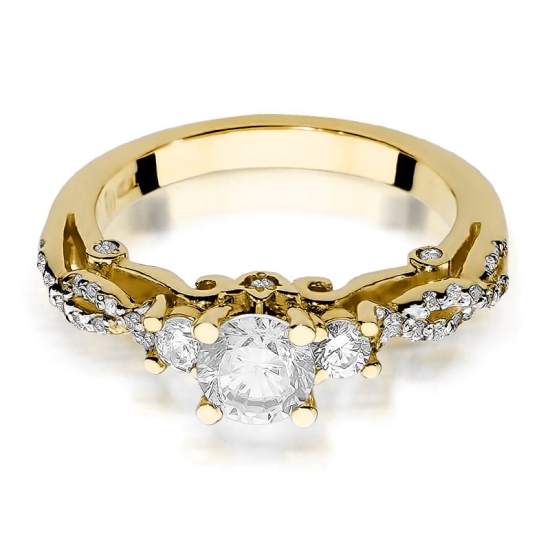 Pierścionek Diament 0,70ct żółte złoto