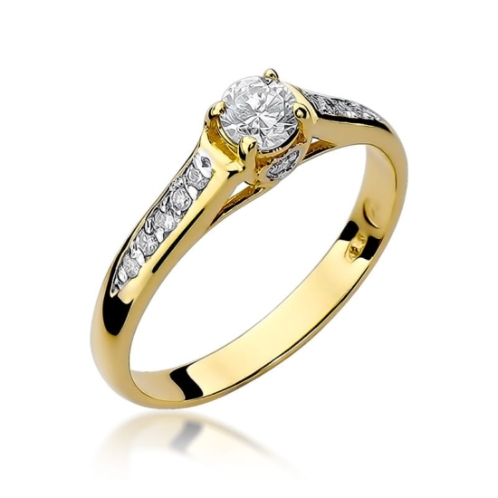 Pierścionek Diament 0,23ct żółte złoto