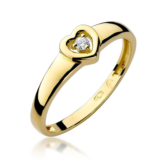 Pierścionek złoty 0,04 ct