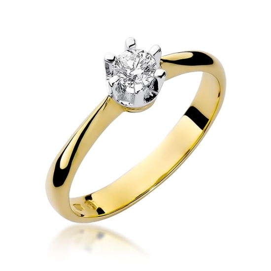 Pierścionek Diament 0,23ct żółte złoto