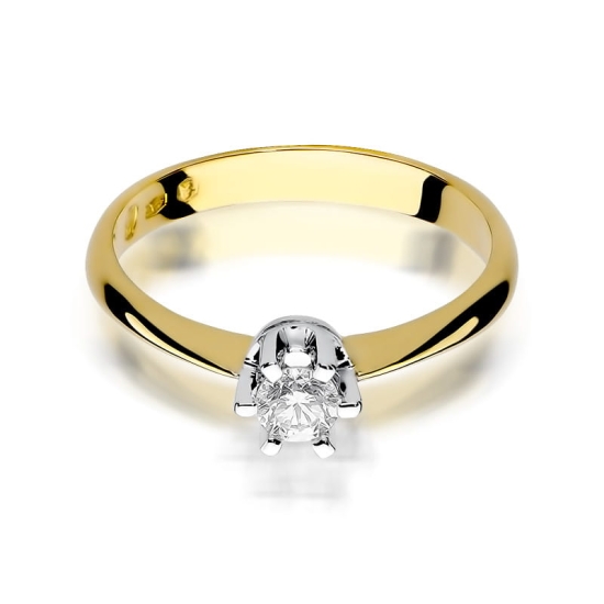 Pierścionek Diament 0,23ct żółte złoto