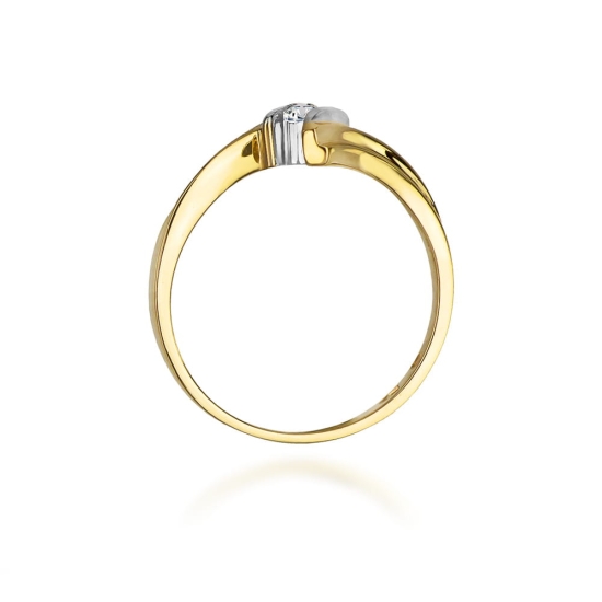 Pierścionek Diament 0,08ct żółte złoto
