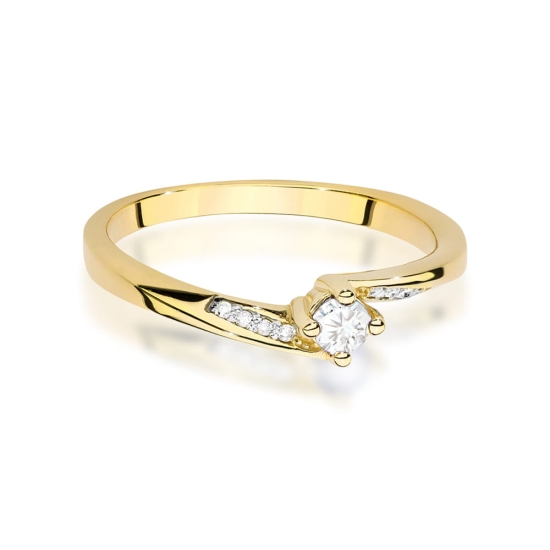 Pierścionek Diament 0,10ct żółte złoto