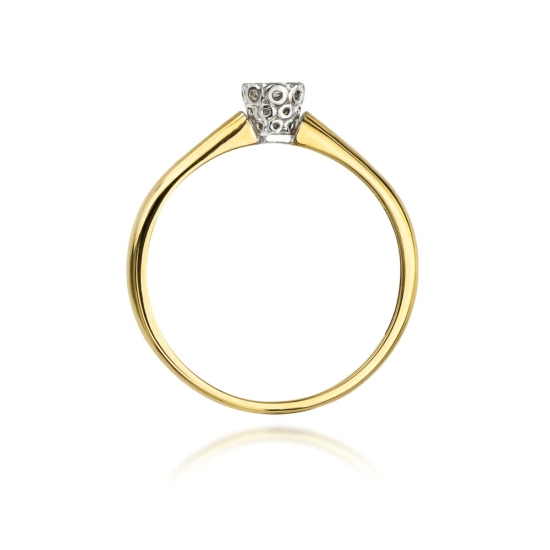 Pierścionek Diament 0,13ct żółte złoto