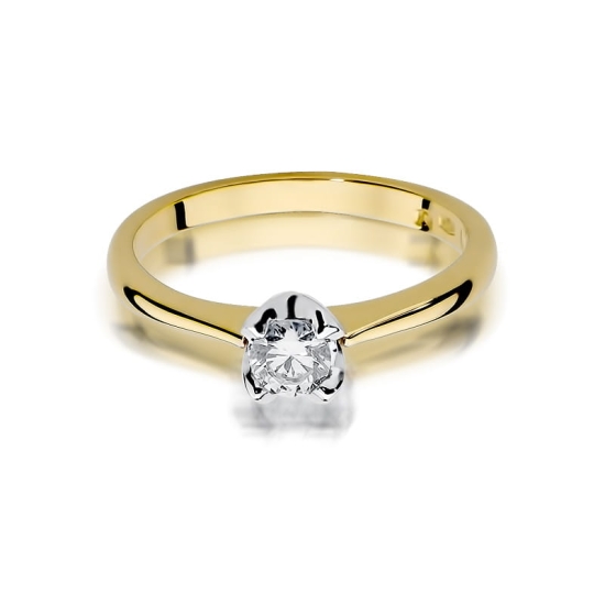 Pierścionek Diament 0,30ct żółte złoto