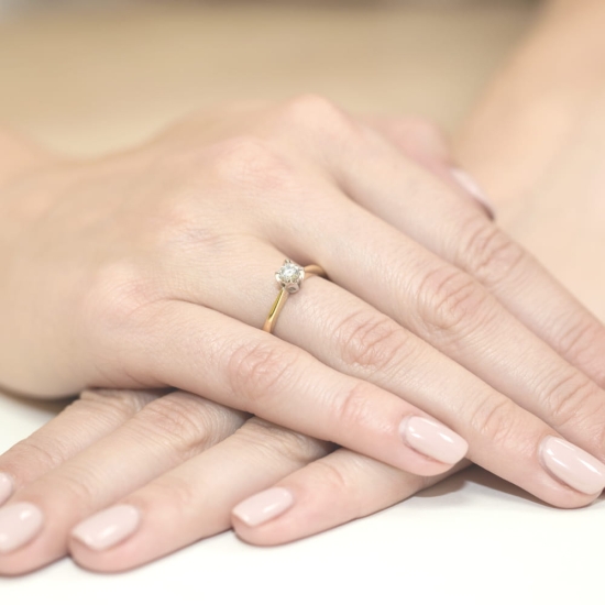 Pierścionek Diament 0,30ct żółte złoto