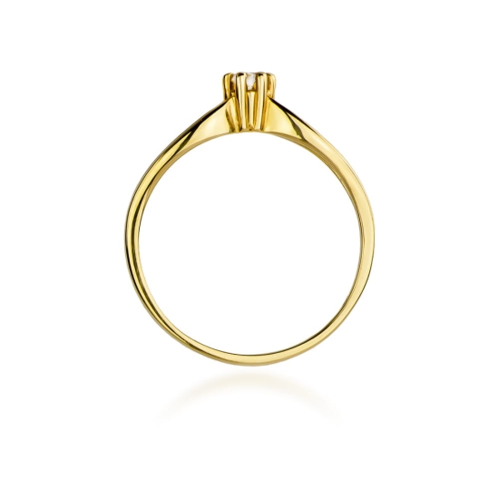 Pierścionek Diament 0,10ct żółte złoto