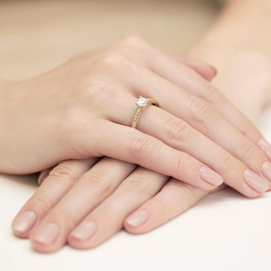 Pierścionek Diament 0,50ct żółte złoto