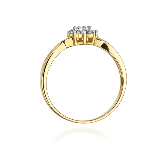 Pierścionek Diament 0,10ct żółte złoto