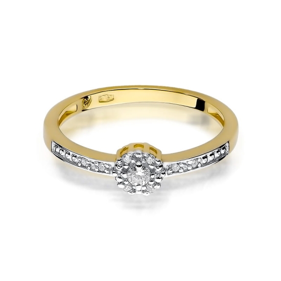 Pierścionek Diament 0,04ct żółte złoto