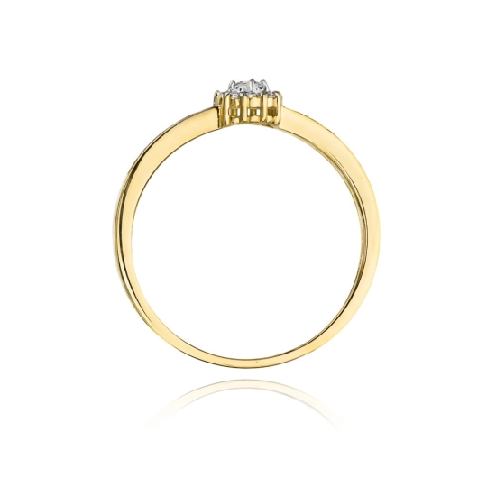 Pierścionek Diament 0,04ct żółte złoto