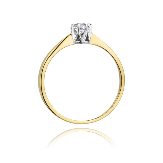 Pierścionek Diament 0,10ct żółte złoto
