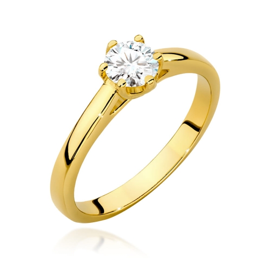 Pierścionek Diament 0,40ct żółte złoto