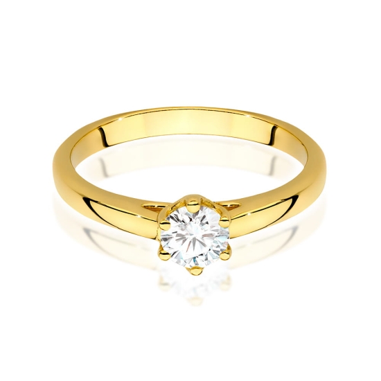 Pierścionek Diament 0,40ct żółte złoto