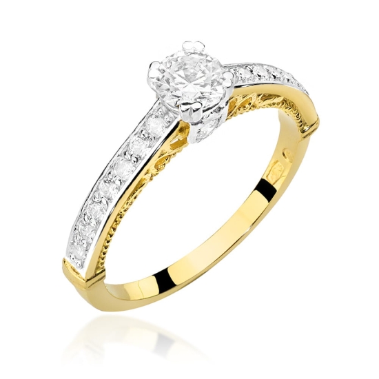 Pierścionek Diament 0,30ct żółte złoto