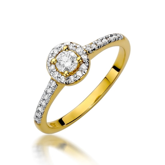 Pierścionek Diament 0,30ct żółte złoto