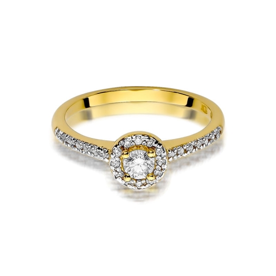 Pierścionek Diament 0,30ct żółte złoto