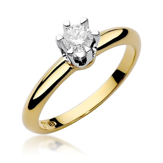 Pierścionek Diament 0,30ct żółte złoto