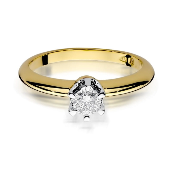 Pierścionek Diament 0,30ct żółte złoto