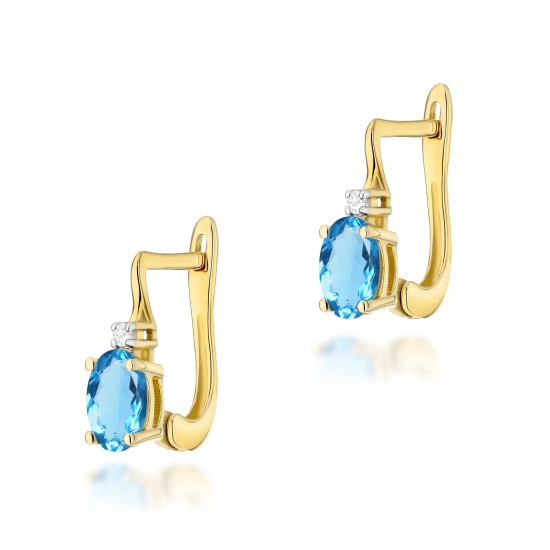 Kolczyki Topaz 2 x 0,50ct żółte złoto