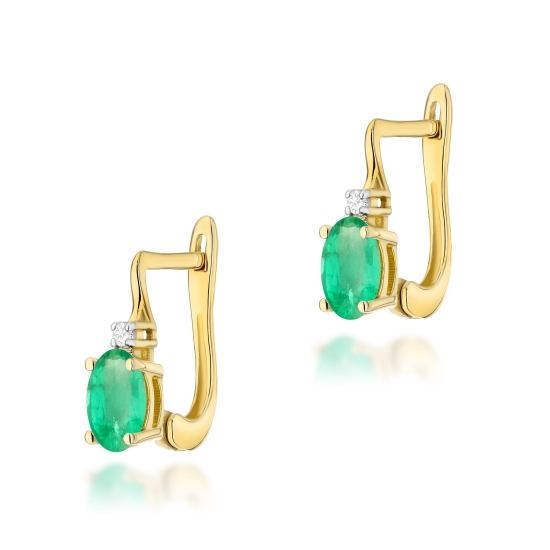 Kolczyki K0011 Szmaragd 2 x 0,40ct żółte złoto