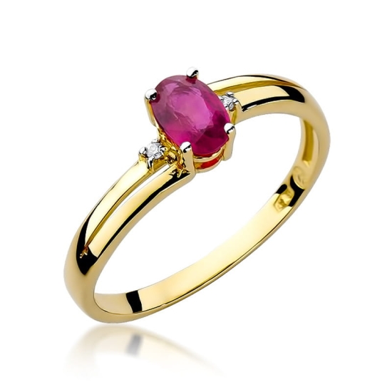 Pierścionek Rubin 0,60ct żółte złoto