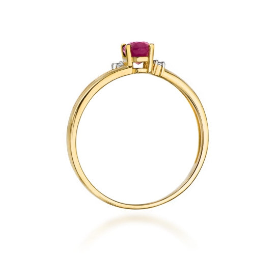 Pierścionek Rubin 0,60ct żółte złoto