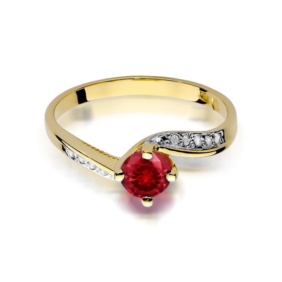 Pierścionek W084 Rubin 0,60ct żółte złoto