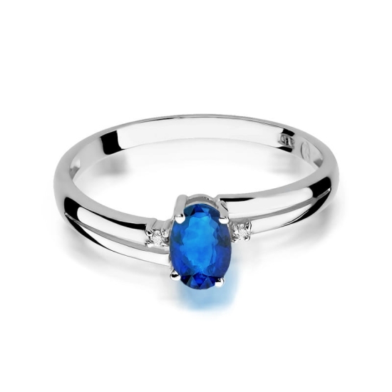 Pierścionek Szafir 0,70ct białe złoto