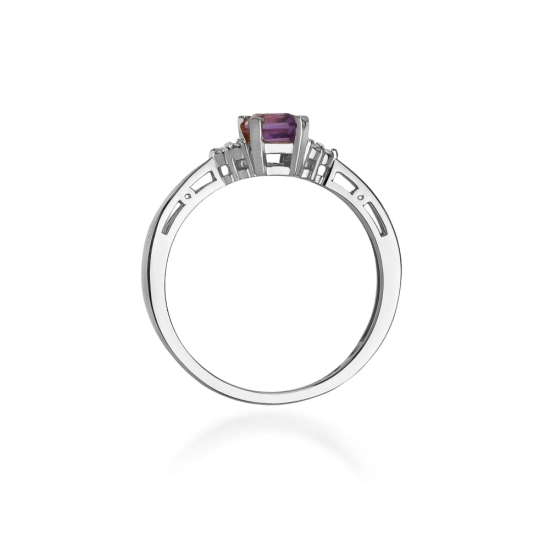 Pierścionek Ametyst 0,50ct białe złoto