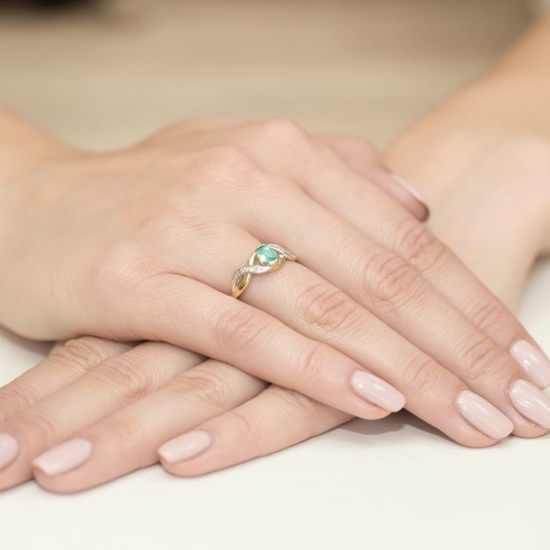 Pierścionek Szmaragd 0,40ct żółte złoto