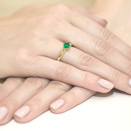 Pierścionek Szmaragd 0,50ct żółte złoto