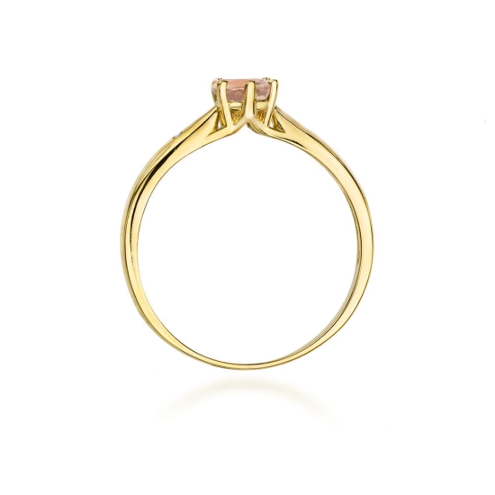 Pierścionek W074 Morganit 0,40ct żółte złoto