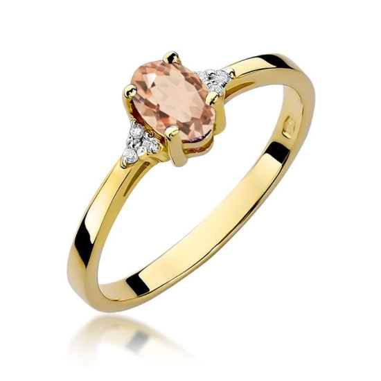Pierścionek Morganit 0,40ct żółte złoto