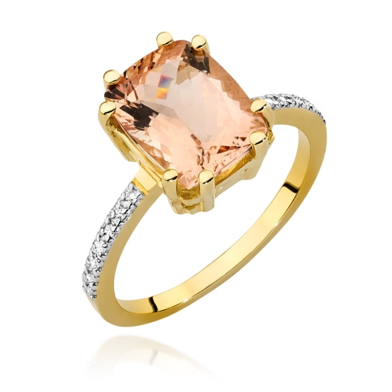 Pierścionek Morganit 2,80ct żółte złoto