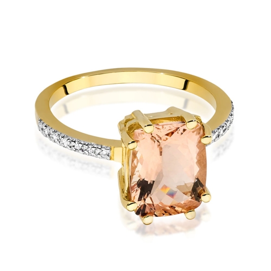 Pierścionek Morganit 2,80ct żółte złoto