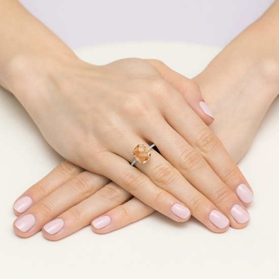 Pierścionek Morganit 2,80ct żółte złoto