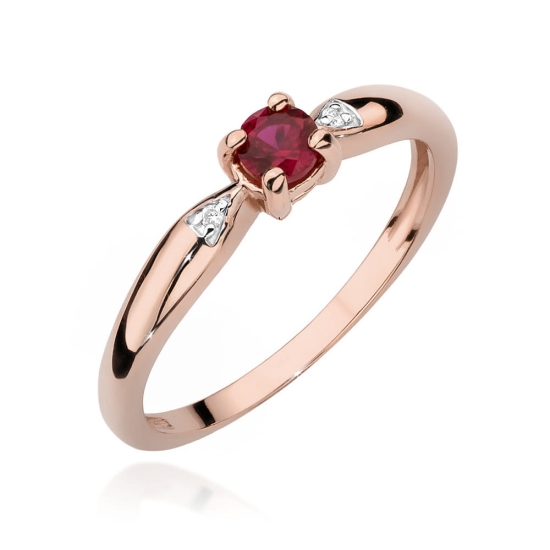 Pierścionek Rubin 0,15ct żółte złoto
