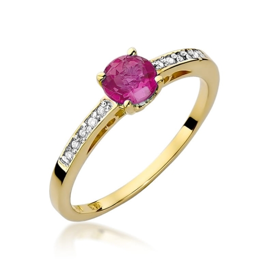 Pierścionek Rubin 0,60ct złoto