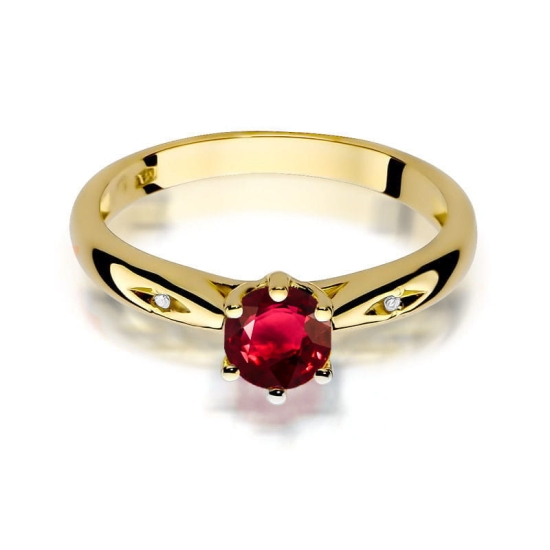 Pierścionek Rubin 0,60ct złoto