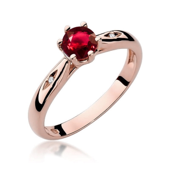 Pierścionek Rubin 0,60ct złoto