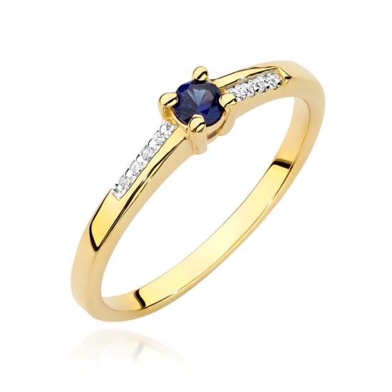 Pierścionek Szafir 0,15ct złoto