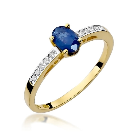 Pierścionek W067 Szafir 0,70ct żółte złoto