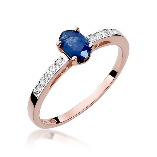 Pierścionek W067 Szafir 0,70ct żółte złoto